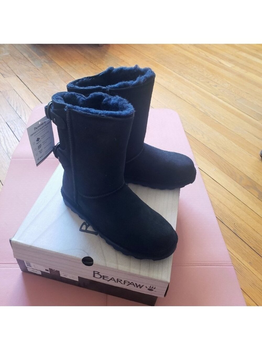 Bearpaw Clara Navy Blue Suede Winter Boots Size 9 NWT